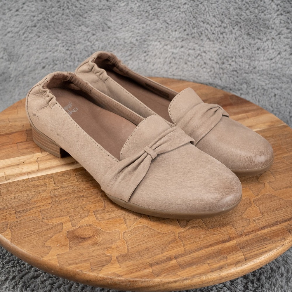 Dansko Karen Burnished Nubuck Loafers Tan Slip On Flats Womens Size 39